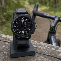 Montre sport pour homme, boîtier en alliage, bracelet en cuir, mouvement à quartz, montre-bracelet quotidienne pour homme