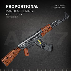 Caliente 77027 bloques de construcción Ak47 ladrillos Ak 47 <span class=keywords><strong>Ww2</strong></span> <span class=keywords><strong>arma</strong></span> juguetes pistola con bala de plástico armas de bala militar ladrillo ruso - Product Image 2