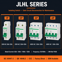 Interrupteur sectionneur JLHL 1P 2P 3P 4P 63A 80A 100A 125A 400V sur rail DIN, sectionneur principal IEC60947-3