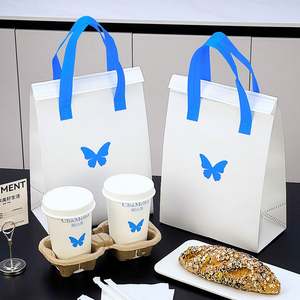 Sac isotherme réutilisable en aluminium personnalisé, durable, pour emporter des aliments, sac isotherme non tissé, imperméable, logo personnalisé, sac à gâteau, à main - Product Image 3