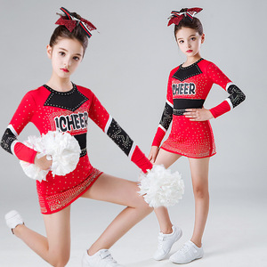 Nouveaux uniformes de cheerleading à manches longues pour enfants, pour les compétitions d'aérobic des filles - Product Image 1