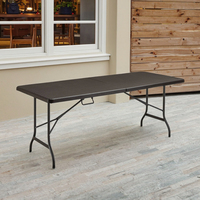 Table pliante noire portable de 6 pieds mobilier d'extérieur pour cour hôpital salle à manger entrepôt salle de sport en plastique