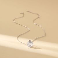 Pendentif en argent 925 à 4 griffes avec chaîne câble, 2g, Moissanite ronde taille Cœur et Flèches, couleur DEF, pureté VVS, pour mariage et fiançailles