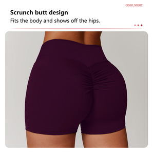 XW-CDK8518 all'ingrosso abbigliamento sportivo a vita alta Yoga Shorts Scrunch traspiranti essenziali per il Fitness <span class=keywords><strong>pantaloncini</strong></span> da donna da palestra sportivi personalizzati - Product Image 3