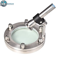 Vitre de niveau hygiénique en acier inoxydable de haute qualité avec raccord à bride et lampe pour l'observation des réservoirs