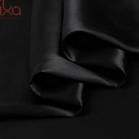 Vente en gros 100% Noir 22mm Luxe Soie Charmeuse Satin Mûrier Tissu teint uni pour femmes Vêtements de nuit Robes Coussins Filles