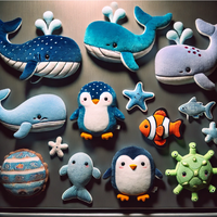 Service OEM ODM Jouets en peluche à aimant de réfrigérateur Sea Life personnalisés Jouets en peluche personnalisés Jouets d'animaux de requin