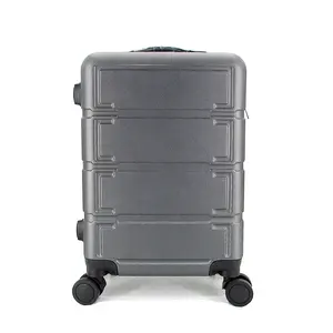 Maleta gris de 20 pulgadas con diseño clásico, maleta con carrito, bolso de viaje
