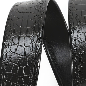 Cinturón de <span class=keywords><strong>Hombre</strong></span> con Hebilla Automática con Patrón de Cocodrilo, Cinturón Casual de Negocios con Pasador de Aleación, 120 cm - Product Image 4