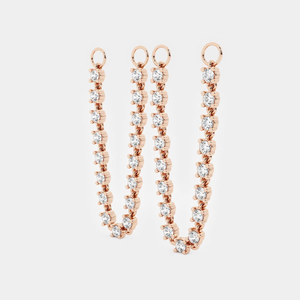 Aros con Cadena y 1 Diamante Redondo Cultivado en Laboratorio, Joyería Elegante y Moderna para Mujer, un Toque de Lujo - Product Image 2