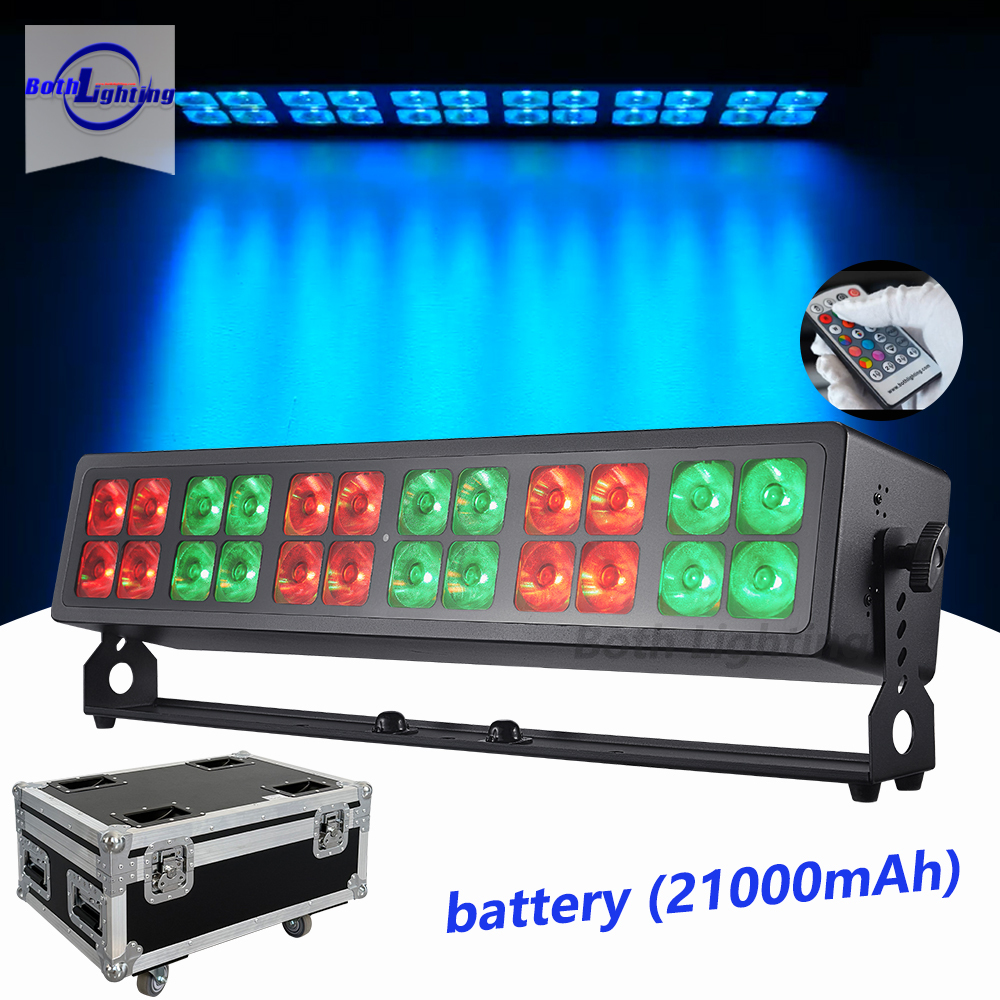 Both Lighting 24LEDs 12 Watt RGBWA+UV LED Stage Wash Light Wireless DMX Uplight for Wedding Stage Event Light