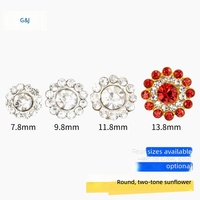 Disque de fleur rond en strass de cristal en forme de pétale de tournesol pour accessoires vestimentaires, vente en gros