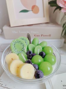 Bougie artisanale en cire de soja, nouveauté, en forme de dessert, bol de yaourt aux fruits simulés, cadeau de table unique - Product Image 5