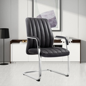 Silla de Oficina Ejecutiva Ergonómica Giratoria de Cuero PU Negra Moderna con Respaldo Alto al por Mayor - Product Image 6