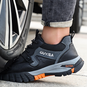 Chaussures de sécurité tendance pour hommes, baskets de travail à embout <span class=keywords><strong>d</strong></span>'acier, confortables avec coussin <span class=keywords><strong>d</strong></span>'air, bottes de chantier anti-écrasement industrielles - Product Image 1