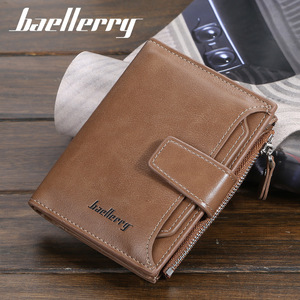 Baellerry Men's Short <b>Wallet</b> Black Multifunctional Card <b>Holder</b> With Zipper For Everyday Use - Product Image 3
