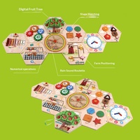 Panneau d'activités sensorielles modulaire hexagonal mural en bois écologique pour tout-petits de 2 à 6 ans - Vente en gros