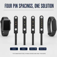 Câble de charge magnétique Type-C pour montre connectée, 1A, 2,54 mm, 4,0 mm, 7,62 mm, cordon de charge à polarité opposée pour bracelet