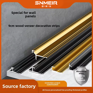 モダンな9mmマットブラックウォールガードコーナーアルミ合金装飾ストリップ厚手木製ベニヤエッジエンジニアリング優先ホテル - Product Image 2