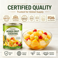 Premium Fruitcocktail in blik 850g Perzik Peer in dikke siroop BRC HALAL OEM Aangepast logo Private Label Groothandel
