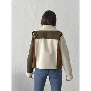 Topshow - Manteaux en daim et fourrure de lapin laminés en gros - CRÈME KHAKI TAN - Product Image 5