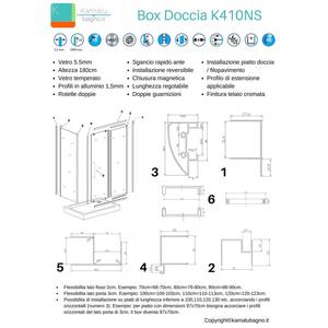 Box Doccia Kamalu K410NS 150x90 cm Fisso, Altezza 90 cm e Schermo 180 cm Serigrafato - Product Image 3
