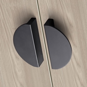 Modern and Simple Semi-circular Pair Drawer Cabinet Door Handles Black Furniture Cabinet and Wardrobe Door Handles - Product Image 4