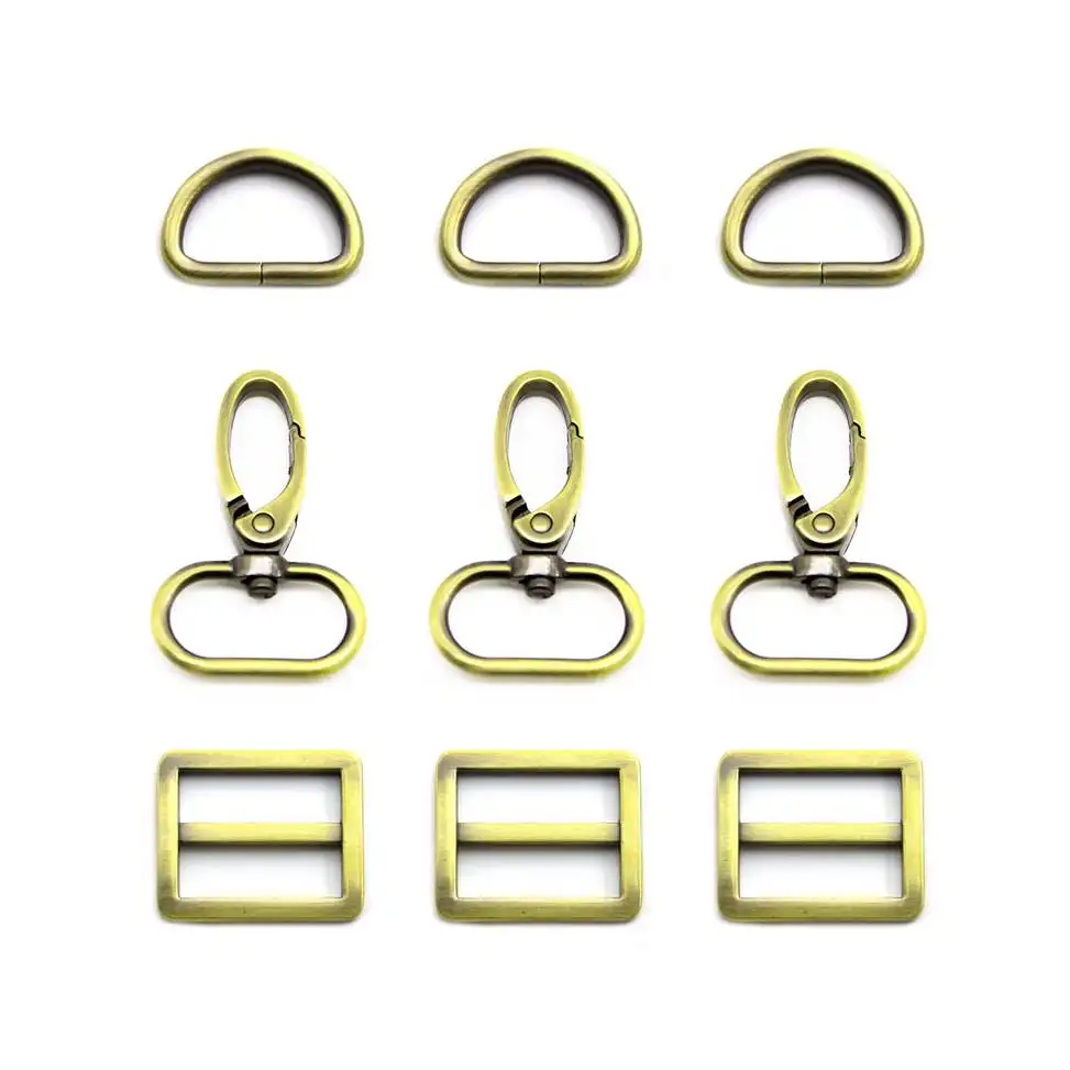Correa ajustable para bolsa, hebilla de Metal, anillo D, gancho giratorio a presión de Metal, oro rosa, otras piezas y accesorios de bolsa