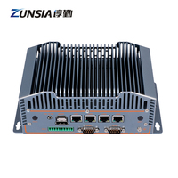 Zunsia Mini PC industriel sans ventilateur OEM 4*2.5G LAN 6Com N100 boîtier d'ordinateur intégré DDR5 12th Gen N95 N200 N305 PC industriel