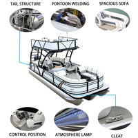 Kinocean nouveau bateau ponton de fête de passagers pour le transport en aluminium 200hp-250hp avec moteur électrique à vendre