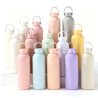 Bouteille d'eau en acier inoxydable de 350 ml à goulot étroit avec poignée, tasse de sport portable, logo gravé personnalisé OEM pour l'extérieur