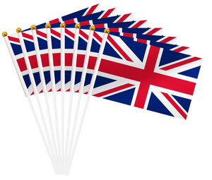 На заказ Страна 14*21 см Страна Маленькая Великобритания Национальный флаг развевающийся вручную с пластиковым шестом - Product Image 5