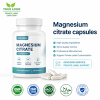 Capsules de magnésium en vrac sous marque privée, certifiées GMP, fabrication OEM, capsules de citrate de magnésium