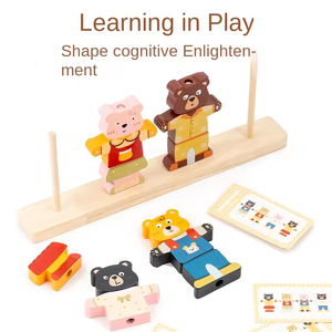 EDULAND OEM ODM Puzzle <span class=keywords><strong>Sudoku</strong></span> en bois pour l'éducation précoce, reconnaissance des couleurs, jouets éducatifs Montessori, âge 3+, boîte de couleur - Product Image 3