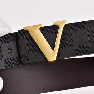 Nuova Cintura Casual a Quadri con Fibbia a V per Uomo, Cinturino in PU con Fibbia in Lega, Larghezza 3,8 cm, Moda Trendy Marca Mengzhe 2026 - Product Image 3