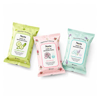 Lingettes démaquillantes personnalisées avec logo, lingettes nettoyantes à base de plantes pour peaux sensibles, lingettes humides pour le visage en marque privée