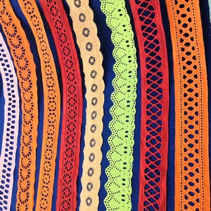Dentelle brodée multicolore originale à la mode, garniture en dentelle anglaise en coton pour accessoires de vêtements DIY - Product Image 4