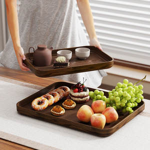 Rongyu tối giản ABS/PP cấp thực phẩm hình chữ nhật hộ gia đình ăn nhẹ khay gỗ Mun hạt mô hình cho quà tặng kinh doanh bán buôn - Product Image 2