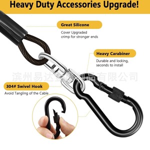 สายจูงสุนัขเอด้าสแตนเลสสีดำและสีเทอร์ควอยซ์ทนทานสำหรับสุนัขขนาดเล็กและขนาดใหญ่ - Product Image 2