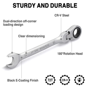 OEM 12 Pcs Flex-Head Ratcheting Wrench <b>Set</b> Metric Cr-V Steel Combination <b>Spanner</b> Tool <b>Set</b> for Auto,Machine Repair - Product Image 4