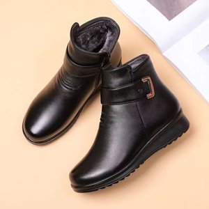 Botines de Invierno para Mujer, Modelo 2026, de Gamuza, Tacón Medio, Antideslizantes, Forrados de Felpa, Estilo Europeo y Americano, para Mujeres Mayores - Product Image 3