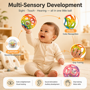 Balle d'éveil et de dentition classique en silicone souple, sans BPA, facile à saisir, <span class=keywords><strong>jouet</strong></span> pour bébé - Product Image 4