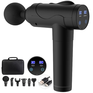 Pistolet de massage corporel professionnel portable à 6 têtes avec vitesse réglable, percussion des tissus profonds, écran LCD et contrôle de la minuterie - Product Image 2