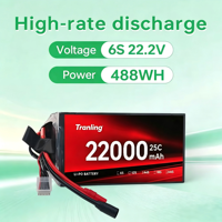 Batterie LiPo pour drone, 4S 6S 22000mAh, 8S 12S 14S 15S 16S 64000mAh, 22.2V, batterie LiPo pour drone FPV, personnalisée