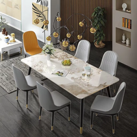 Ensemble table et chaises de salle à manger rectangulaire de luxe moderne pour petit appartement, salon, bureau, 4 places