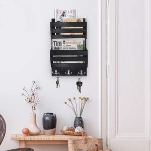 Décor de ferme mural <span class=keywords><strong>porte</strong></span>-clés organisateur 2 fentes <span class=keywords><strong>porte</strong></span>-clés en bois pour accessoires de bureau à domicile et stockage de dossiers - Product Image 3