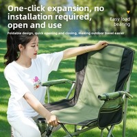 Grande chaise de plage pliable et portable avec accoudoirs, cadre en acier à haute teneur en carbone, livraison directe pour les loisirs en voiture