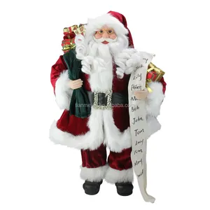 Babbo Natale in piedi con nome, ornamento natalizio, collezione di figurine natalizie tradizionali, decorazione serie natalizia, 30-110cm