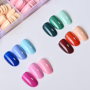 288 Pezzi <span class=keywords><strong>Unghie</strong></span> Finte Rosse e <span class=keywords><strong>Nere</strong></span>, Punte Francesi a <span class=keywords><strong>Mandorla</strong></span>, Copertura Completa, 12 Griglie, <span class=keywords><strong>Unghie</strong></span> Artificiali Corte a Pressione - Product Image 5