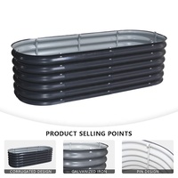 Jardinière surélevée galvanisée Boîtes de jardin Kit de lit de jardin en métal pour l'extérieur Jardinière de fleurs et de légumes Lit surélevé